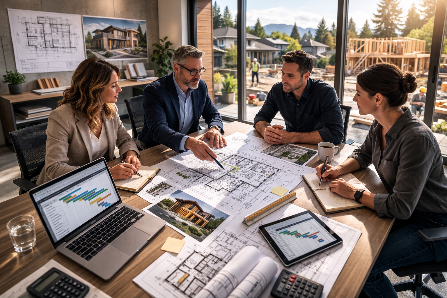 Pre construction planning meeting for a custom home in Vancouver