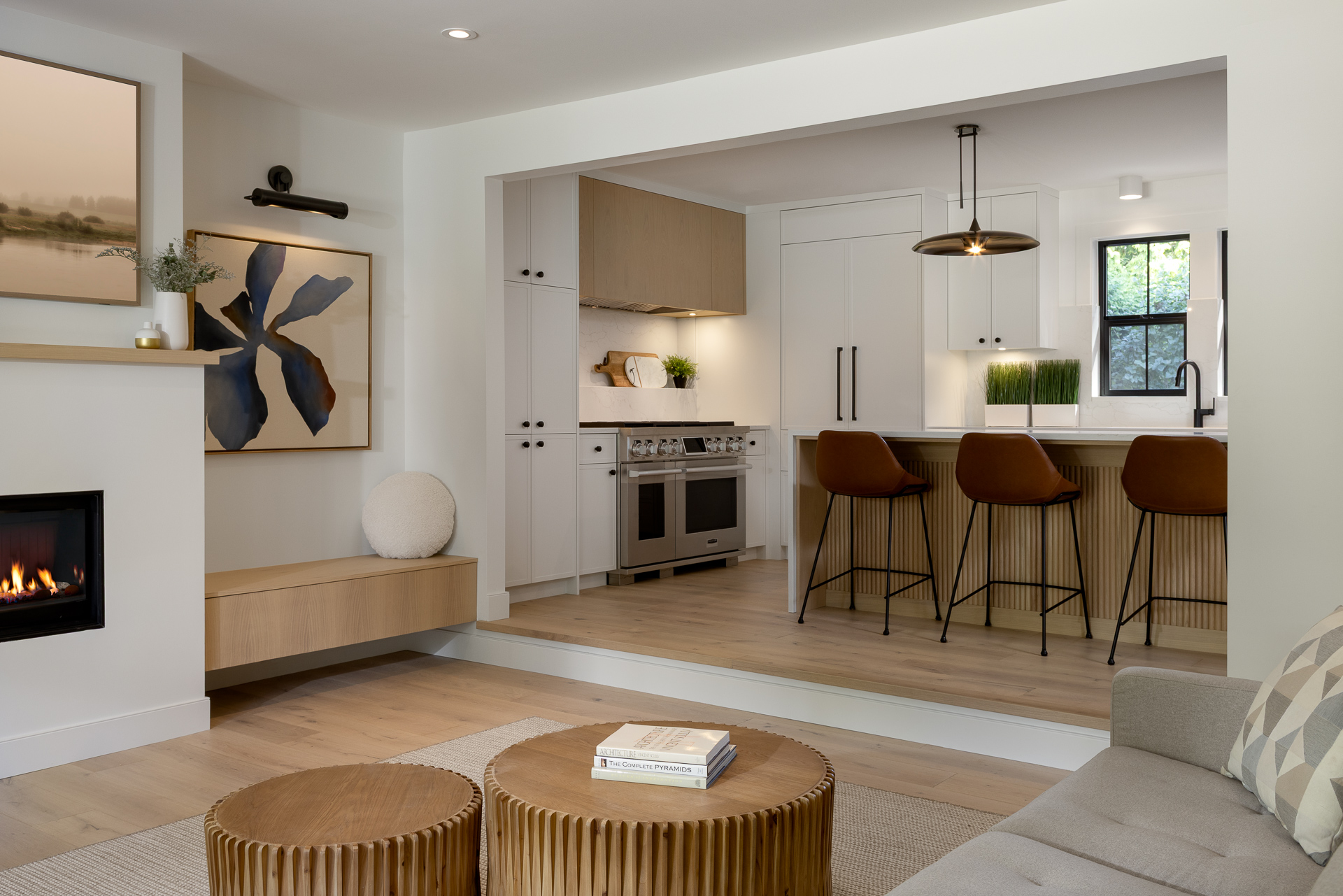 Luxury kitchen renovation in Crescent Beach with island seating and refined details